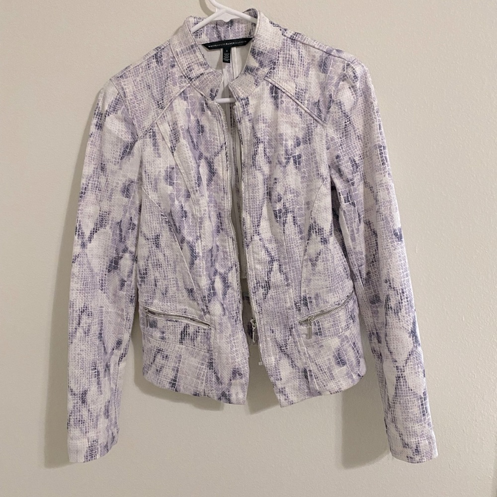 White House Black Market Purple and White Jacket